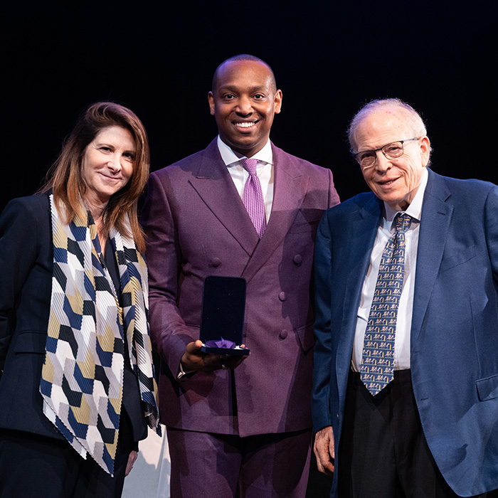 William Berkley accepting Eugene J. Keogh Award for Distinguished Public Service on stage
