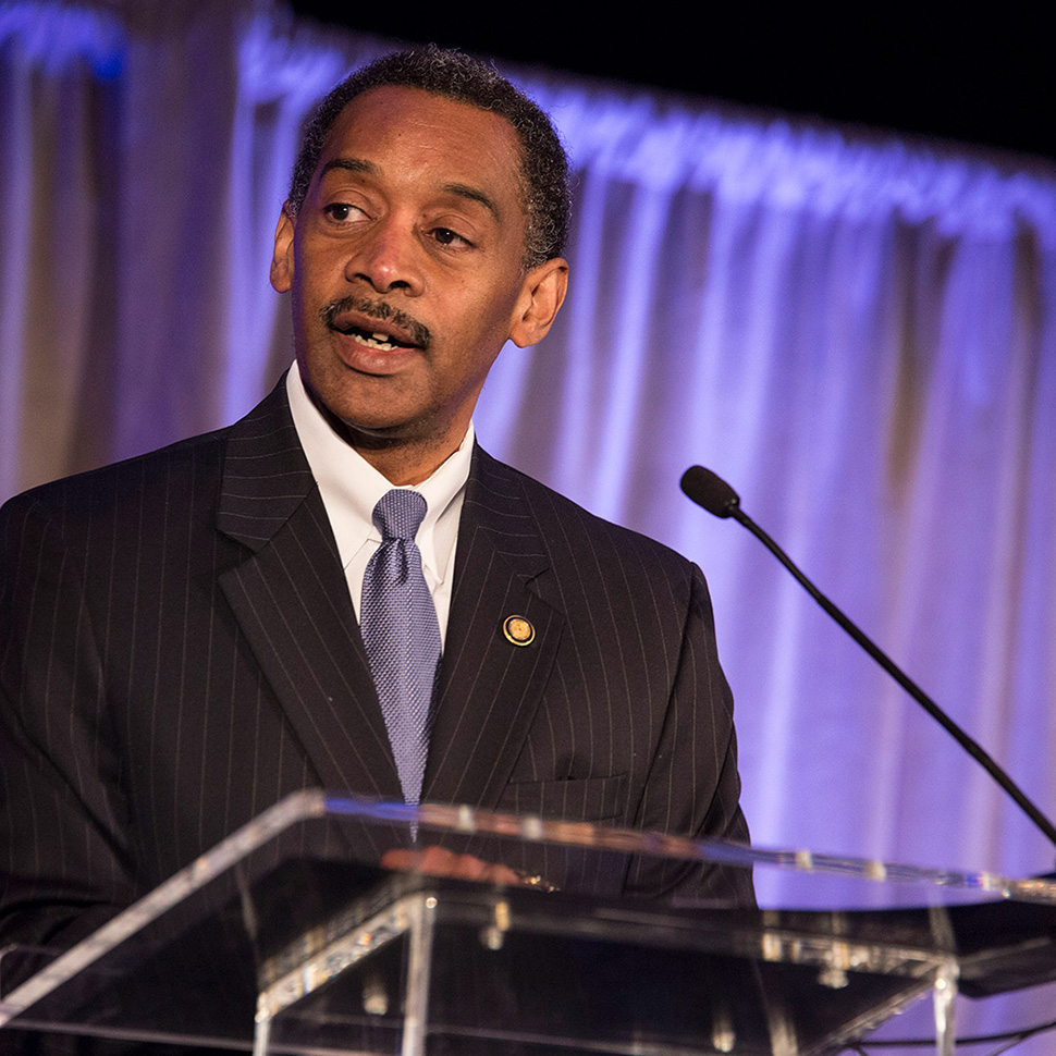 Jonathan Woodson (GSM '79) speaking