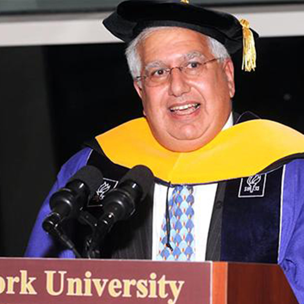 Charles J. Hinkaty (TANDON ’70, ’72) speaking at NYU event