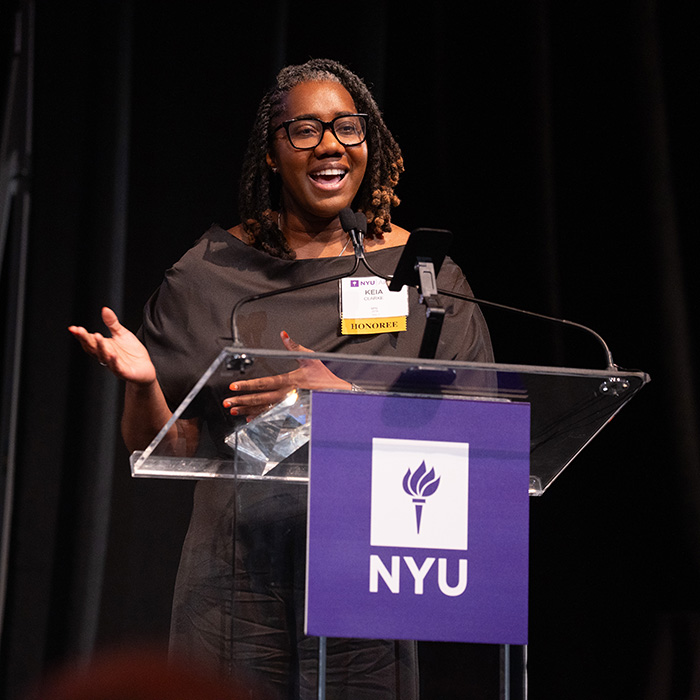 Keia Clarke speech on stage