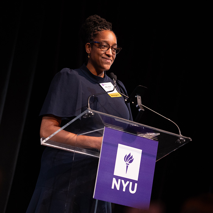 Melissa Ojemeni speech on stage