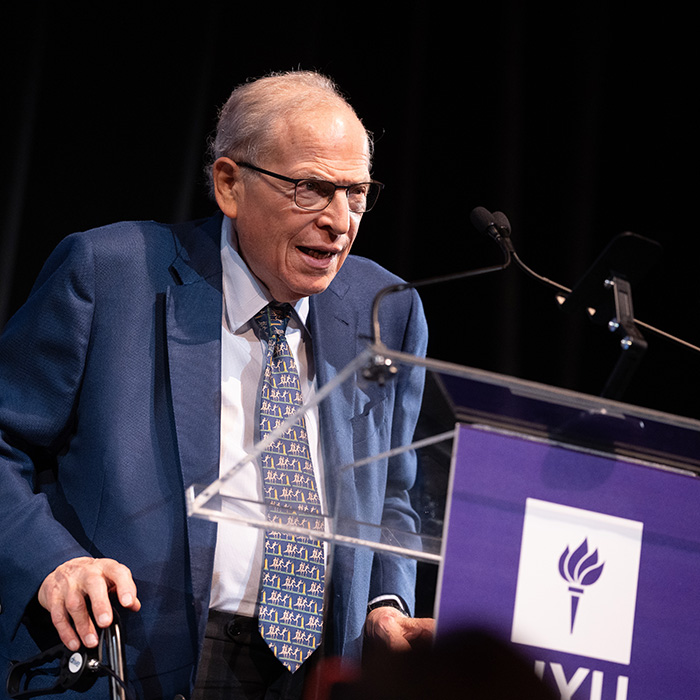 William Berkley giving acceptance speech on stage